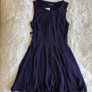 Express party dress in eggplant